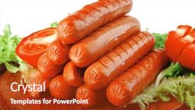  Presentation with red beet root - PPT theme enhanced with free hot dog - served grilled beef red sausages background and a crimson colored foreground