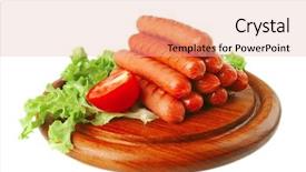  Presentation with red beet root - Colorful slide deck enhanced with free hot dog - served grilled beef red sausages backdrop and a lemonade colored foreground