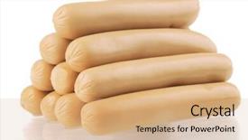  Presentation with fat - Presentation featuring free hot dog - white fresh pork fat sausage background and a  colored foreground