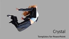  Presentation with funky - Theme featuring free human heart free - funky young woman jumping isolated background and a light gray colored foreground