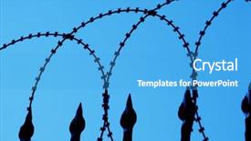  Presentation with blue sky - Beautiful PPT theme featuring free industrial safety - detail shot from a barbed backdrop and a  colored foreground
