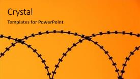  Presentation with shot - Cool new presentation theme with free industrial safety - detail shot from a barbed backdrop and a gray colored foreground