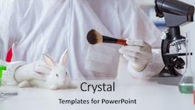  Presentation with scientific police - Slides having free industrial safety - white rabbit in scientific lab background and a sky blue colored foreground