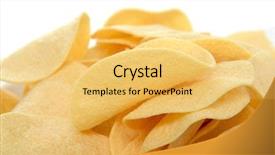  Presentation with potato chips - Beautiful PPT theme featuring free industry - closeup of a pile backdrop and a yellow colored foreground