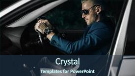  Presentation with vehicle - Amazing theme having free insurance - mature man driving a car backdrop and a  colored foreground