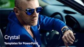  Presentation with intelligent car intelligent vehicle and - PPT layouts consisting of free insurance - mature man driving a car background and a navy blue colored foreground