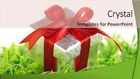  Presentation with jewelry - Beautiful PPT layouts featuring free jewelry - silver gift box on green backdrop and a lemonade colored foreground