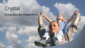  Presentation with grandfather - Beautiful presentation theme featuring free kids - grandfather with grandson backdrop and a  colored foreground