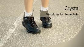  Presentation with shoes - Slide deck consisting of free knee - jumping shoes background and a  colored foreground