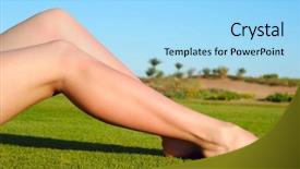  Presentation with sexy - PPT layouts with free knee - sexy female legs background and a  colored foreground