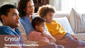  Presentation with african american church family - Beautiful presentation theme featuring free knee - young african american family sitting backdrop and a  colored foreground