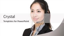  Presentation with customer service - Audience pleasing presentation theme consisting of free korean background - customer service operator backdrop and a  colored foreground