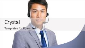  Presentation with customer service excellence - Colorful slides enhanced with free korean background - customer service representative backdrop and a  colored foreground