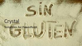  Presentation with gluten - Slides featuring free languages - flour on the table background and a mint green colored foreground