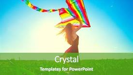  Presentation with free nature - Beautiful slides featuring free lgbt - beauty girl holding colorful kite backdrop and a shamrock green colored foreground