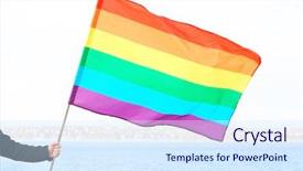  Presentation with gay flag - Presentation design with free lgbt - man holding gay flag background and a sky blue colored foreground