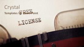  Presentation with free - Presentation design featuring free-license-phrase-written background and a sky blue colored foreground