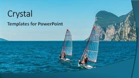  Presentation with beautiful moraine lake - Cool new PPT layouts with free lighthouse - beautiful peaceful lake garda italy backdrop and a  colored foreground