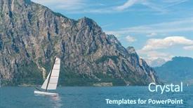  Presentation with peaceful - Colorful PPT layouts enhanced with free lighthouse - beautiful peaceful lake garda italy backdrop and a  colored foreground