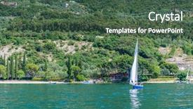  Presentation with beautiful moraine lake - Audience pleasing theme consisting of free lighthouse - beautiful peaceful lake garda italy backdrop and a  colored foreground