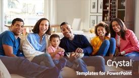  Presentation with race car a red racing - Presentation theme with 3 sisters - mixed race three generation family background and a tawny brown colored foreground