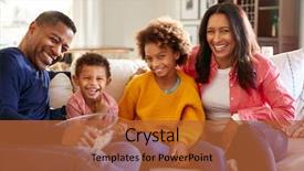  Presentation with youthful - Presentation theme consisting of youth aged - youthful african american grandparents sitting background and a red colored foreground