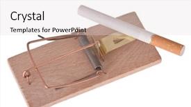  Presentation with cigarette te dent - Cool new presentation theme with free cancer - cigarette in mousetrap backdrop and a  colored foreground