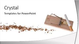  Presentation with cigarette te dent - Slides featuring free cancer - cigarette in mousetrap background and a  colored foreground