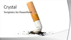  Presentation with cigarette - Presentation theme with throat cancer - cigarette background and a white colored foreground