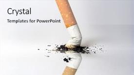  Presentation with cigarette - Colorful presentation enhanced with throat cancer - cigarette backdrop and a sky blue colored foreground