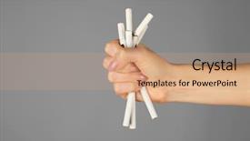  Presentation with cigarettes - Cool new theme with free cancer - female hand holding heap backdrop and a coral colored foreground