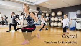  Presentation with lifting your limits - Theme enhanced with freee lung - fit friends lifting barbells background and a yellow colored foreground