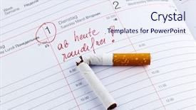  Presentation with quit - Slide set with free cancer - quit smoking good resolution background and a sky blue colored foreground