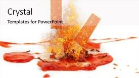  Presentation with cigarettes - Presentation theme having free death dying - smoking kills concept cigarettes background and a white colored foreground