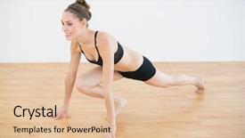  Presentation with lung - Audience pleasing slide deck consisting of freee lung - sporty woman in sportswear stretching backdrop and a  colored foreground