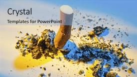  Presentation with stop smoking - PPT layouts with stop smoking steamed cigarette background and a light blue colored foreground