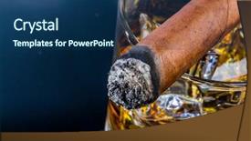  Presentation with cigar - Audience pleasing presentation theme consisting of freee lung - whiskey and cigar backdrop and a ocean colored foreground