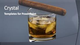  Presentation with drug free - Amazing slide deck having free drug addiction - whiskey and cigar backdrop and a gray colored foreground