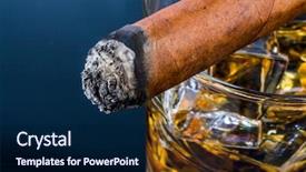  Presentation with drug free - Slide deck having free drug addiction - whiskey and cigar background and a navy blue colored foreground