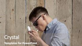  Presentation with smoking - Amazing slides having young man wearing glasses smoking backdrop and a coral colored foreground
