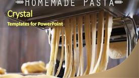  Presentation with animated slot machine - Presentation consisting of raw homemade pasta and machine background and a tawny brown colored foreground