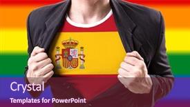  Presentation with rainbow flag - Audience pleasing presentation theme consisting of mardi gras free - businessman stretching suit with spain backdrop and a tawny brown colored foreground