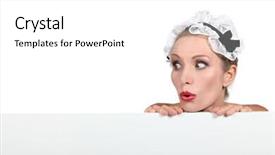  Presentation with april showers close up - PPT layouts with free red lipstick - close-up of a woman background and a  colored foreground