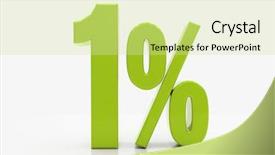  Presentation with percent - PPT theme featuring free math - 1 percent discount 3d sign background and a soft green colored foreground