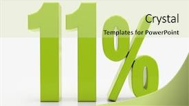  Presentation with offering advertising space in malls - Presentation design enhanced with free math - 11 percent discount 3d sign background and a soft green colored foreground