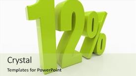  Presentation with percent - Colorful presentation design enhanced with free math - 12 percent discount 3d sign backdrop and a yellow colored foreground