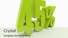  Presentation with percent - Cool new slide set with free math - 45 percent discount 3d sign backdrop and a  colored foreground