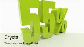  Presentation with percent - Presentation design with free math - 55 percent discount 3d sign background and a  colored foreground