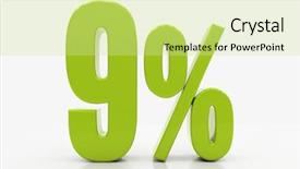  Presentation with percent - Colorful presentation theme enhanced with free math - 9 percent discount 3d sign backdrop and a soft green colored foreground