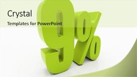  Presentation with percent - PPT theme enhanced with free math - 9 percent discount 3d sign background and a  colored foreground